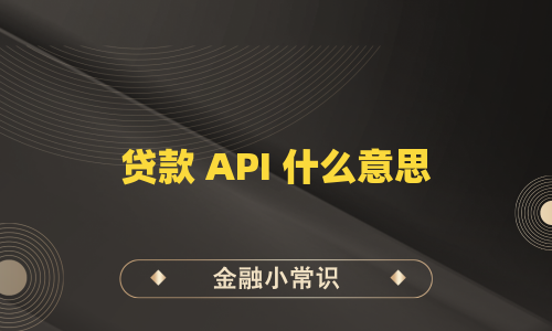 贷款 API 什么意思