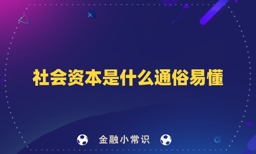 社会资本是什么通俗易懂