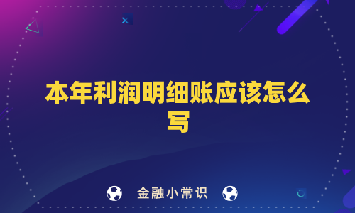 本年利润明细账应该怎么写